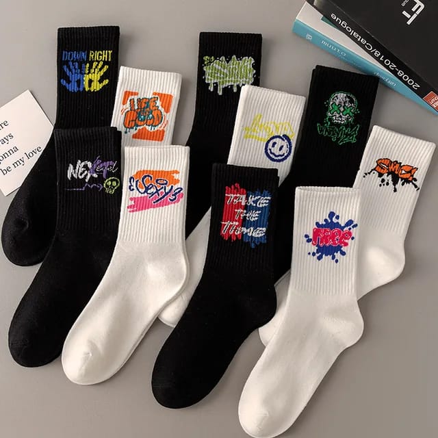 Oil Painting Series Male Character Socks